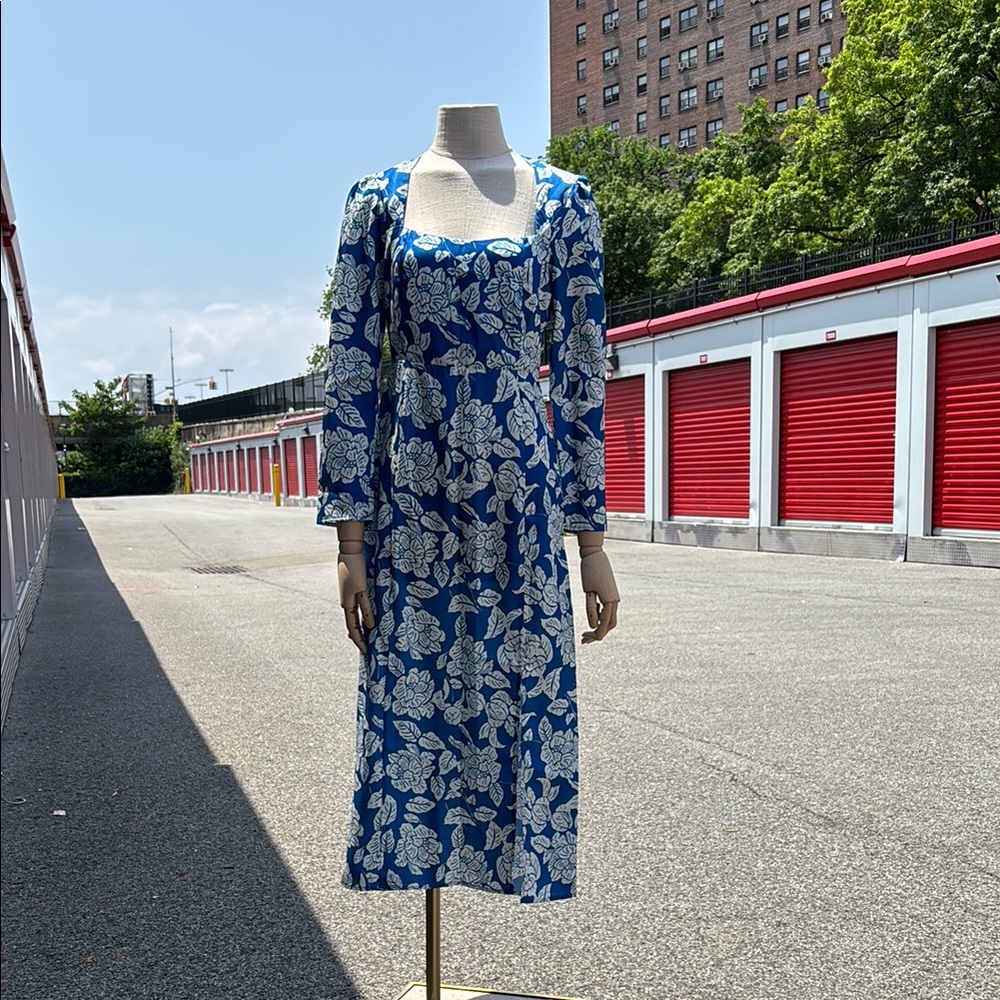 Floral Blue and White Dress